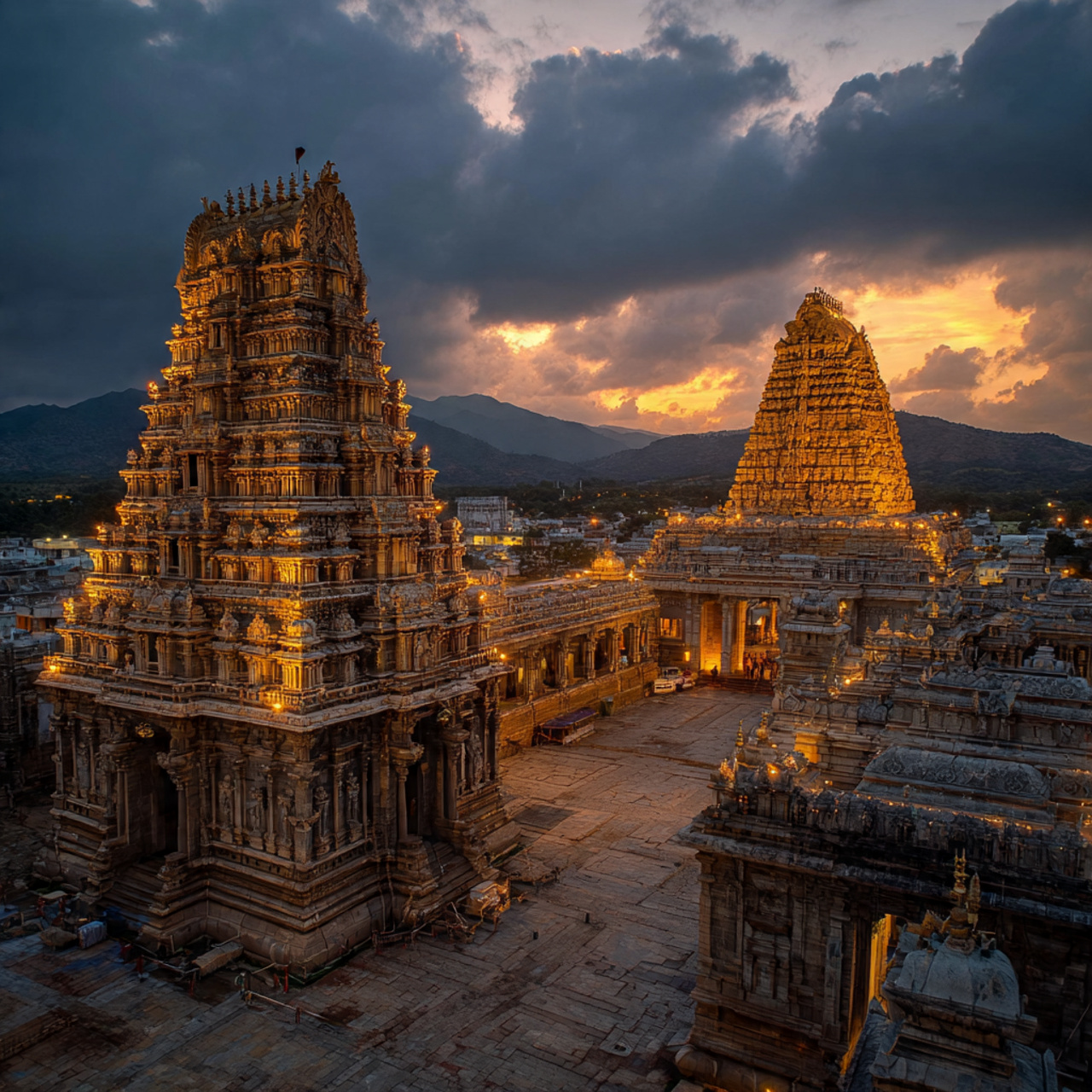The divine entrance and golden dome of Tirumala Venkateswara Temple